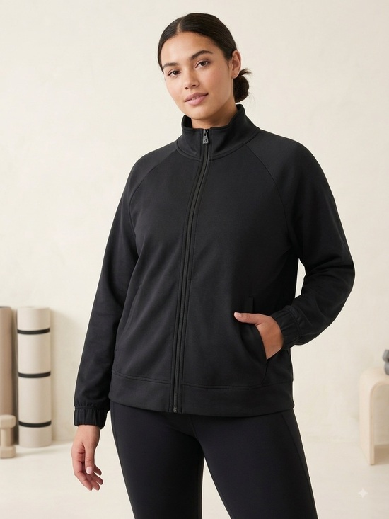 all in motion Jackets & Blazers - All In Motion Women’s XXL Airy Sleek Full Zip Jacket Black NWT